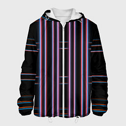 Куртка с капюшоном мужская Neon red blue black, цвет: 3D-белый