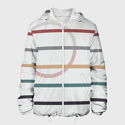 Куртка с капюшоном мужская Stripes and circle, цвет: 3D-белый