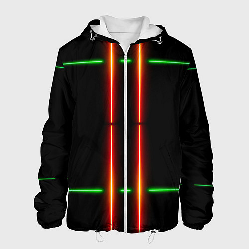 Мужская куртка Neon green black red line / 3D-Белый – фото 1