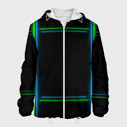Мужская куртка Neon green light blue / 3D-Белый – фото 1