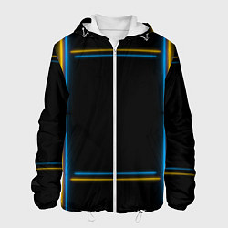 Куртка с капюшоном мужская Neon yellow light blue, цвет: 3D-белый