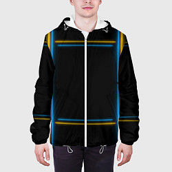 Куртка с капюшоном мужская Neon yellow light blue, цвет: 3D-белый — фото 2