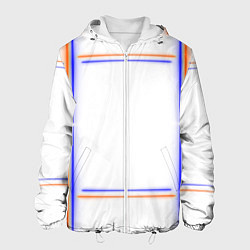 Куртка с капюшоном мужская Neon white orange light blue, цвет: 3D-белый