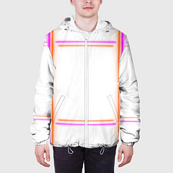 Куртка с капюшоном мужская Neon white orange pink, цвет: 3D-белый — фото 2