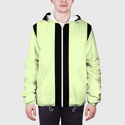Куртка с капюшоном мужская Color light green black line, цвет: 3D-белый — фото 2