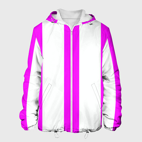 Мужская куртка Color white pink lines / 3D-Белый – фото 1