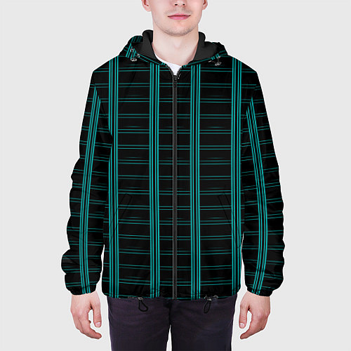 Мужская куртка Color blue dark stripe / 3D-Черный – фото 3