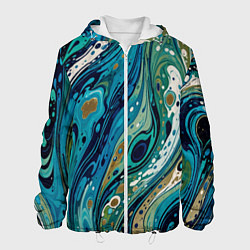 Мужская куртка Сине-зеленый абстрактный узор