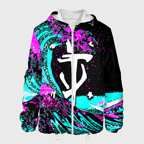 Мужская куртка Doom самураи неоновая волна / 3D-Белый – фото 1