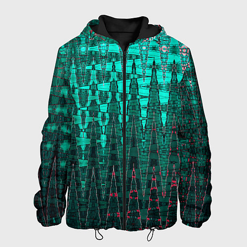 Мужская куртка Нефритовый зелёный абстракция / 3D-Черный – фото 1