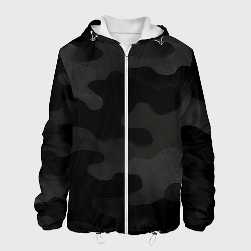 Мужская куртка Черно-серая текстура камуфляжа / 3D-Белый – фото 1