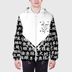 Куртка с капюшоном мужская Doom японские символы, цвет: 3D-белый — фото 2