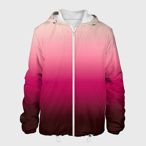 Мужская куртка Градиент transcendent pink омбре / 3D-Белый – фото 1