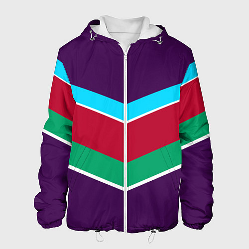 Мужская куртка Фиолетовый с полосами / 3D-Белый – фото 1