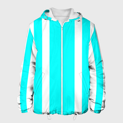 Мужская куртка Color blue white stripes / 3D-Белый – фото 1