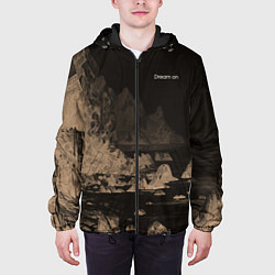 Куртка с капюшоном мужская Dream on тёмно-коричневый, цвет: 3D-черный — фото 2