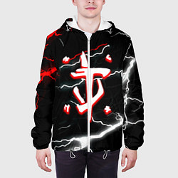 Куртка с капюшоном мужская Doom шторм текстура, цвет: 3D-белый — фото 2