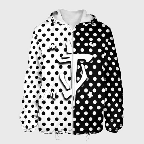 Мужская куртка Doom точки черно белые / 3D-Белый – фото 1