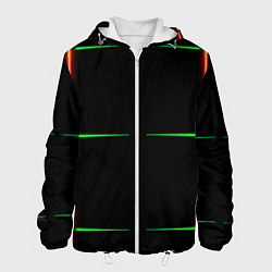 Мужская куртка Color black green orange stripes