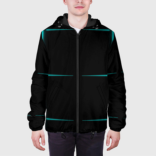 Мужская куртка Color black blue stripes / 3D-Черный – фото 3
