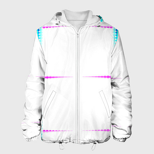 Мужская куртка Color white blue pink stripes / 3D-Белый – фото 1