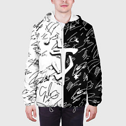 Куртка с капюшоном мужская Doom автографы, цвет: 3D-белый — фото 2