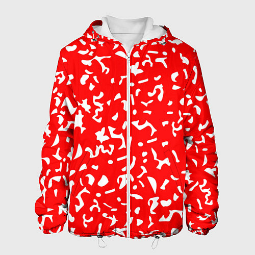 Мужская куртка Красный яркий камуфляж / 3D-Белый – фото 1