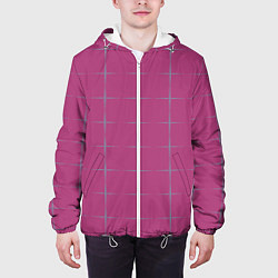 Куртка с капюшоном мужская Color pink stripes, цвет: 3D-белый — фото 2
