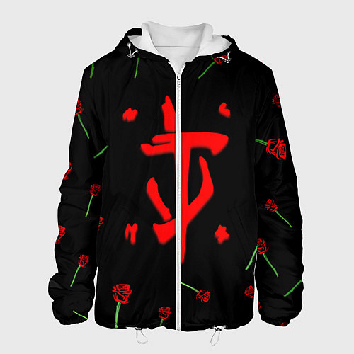 Мужская куртка Doom rose pattern / 3D-Белый – фото 1