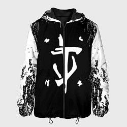Куртка с капюшоном мужская Doom краска белая текстура, цвет: 3D-черный