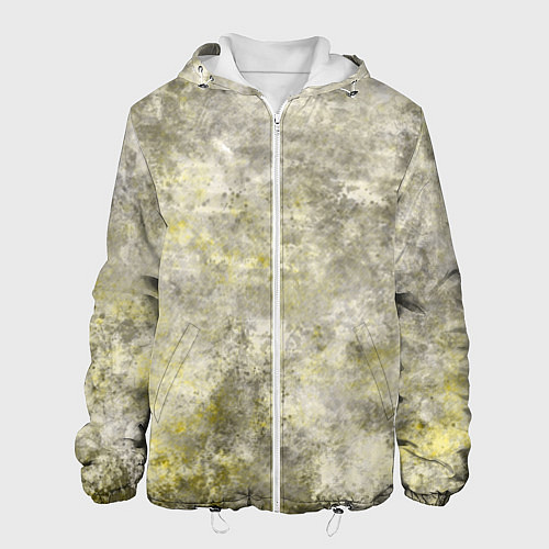 Мужская куртка Абстракция - yellow acidic liquid / 3D-Белый – фото 1