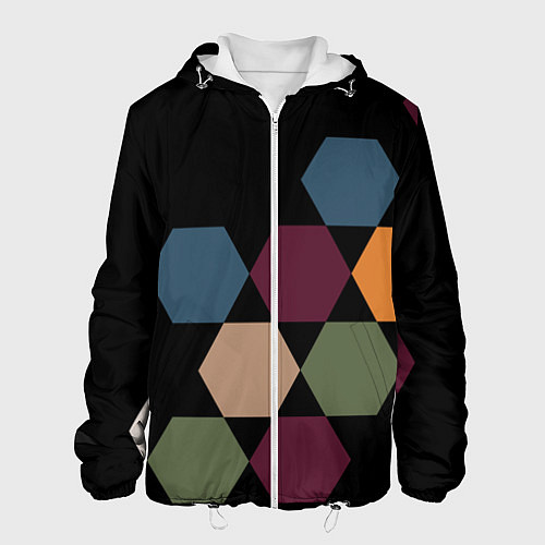 Мужская куртка Honeycombs autumn colors / 3D-Белый – фото 1