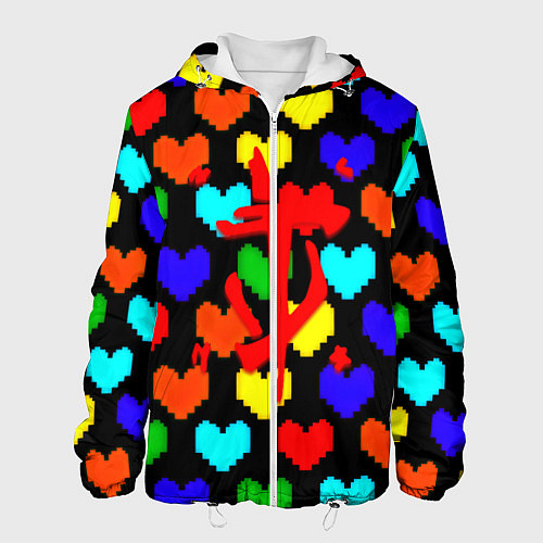 Мужская куртка Doom love pixel pattern / 3D-Белый – фото 1