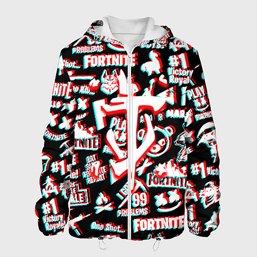 Мужская куртка Doom x fortnite glitch / 3D-Белый – фото 1