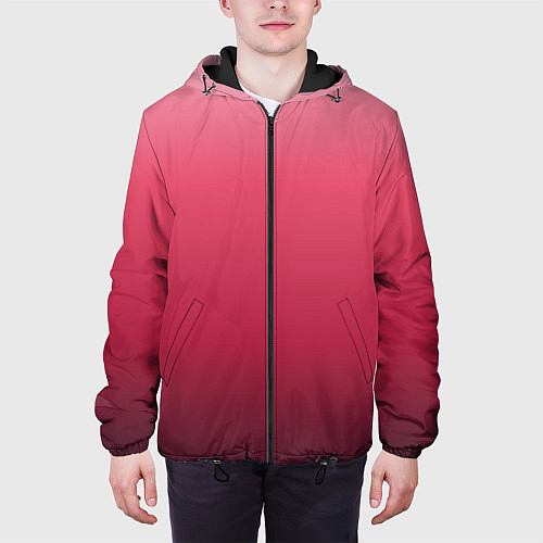 Мужская куртка Градиент гранатовый / 3D-Черный – фото 3