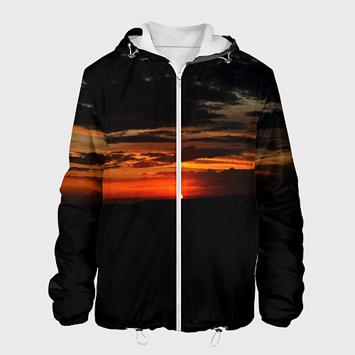 Мужская куртка Закат на плато / 3D-Белый – фото 1