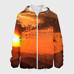 Куртка с капюшоном мужская Закат на перевале актопрак, цвет: 3D-белый