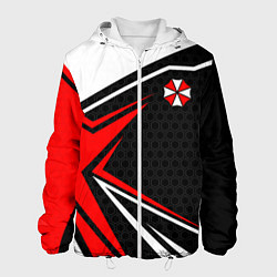 Куртка с капюшоном мужская Umbrella - red uniform, цвет: 3D-белый