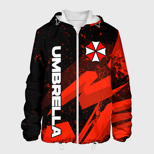 Мужская куртка Umbrella corp - красный / 3D-Белый – фото 1