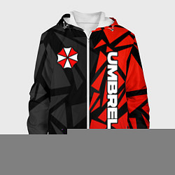 Куртка с капюшоном мужская Umbrella corp - красные фрагменты, цвет: 3D-белый