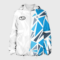 Куртка с капюшоном мужская Субару - фрагменты, цвет: 3D-белый