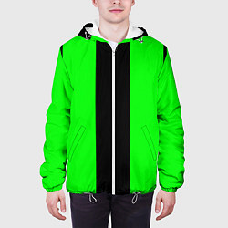 Куртка с капюшоном мужская Color black green, цвет: 3D-белый — фото 2