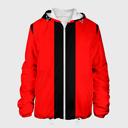 Куртка с капюшоном мужская Color red and black, цвет: 3D-белый