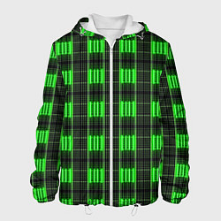 Куртка с капюшоном мужская Color green and black, цвет: 3D-белый