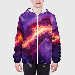 Куртка с капюшоном мужская Мраморный камень, цвет: 3D-белый — фото 2