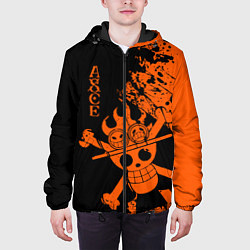 Куртка с капюшоном мужская One Piece - Ace, цвет: 3D-черный — фото 2