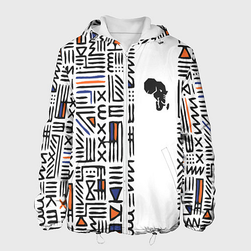 Мужская куртка Африканский узор / 3D-Белый – фото 1