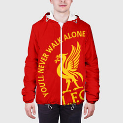 Куртка с капюшоном мужская Ливерпуль youll never walk alone, цвет: 3D-белый — фото 2