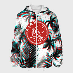 Куртка с капюшоном мужская Ajax тропики глитч, цвет: 3D-белый