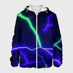 Куртка с капюшоном мужская Multicolored lightning, цвет: 3D-белый